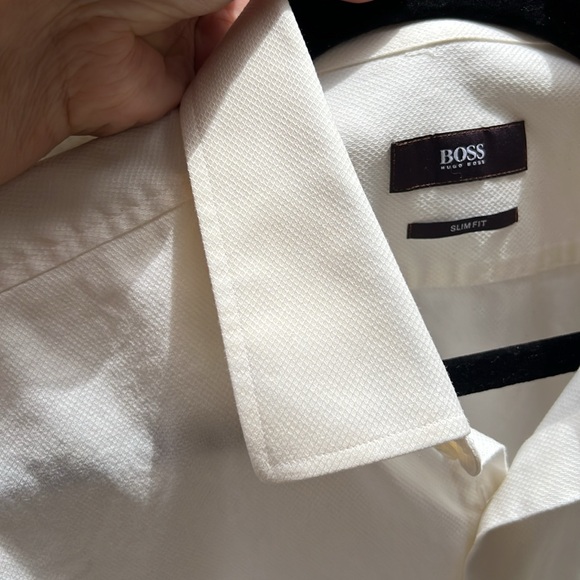 Hugo Boss Cream Slim Fit formal dress Shirt Us 15.5‎ R - Picture 14 of 17